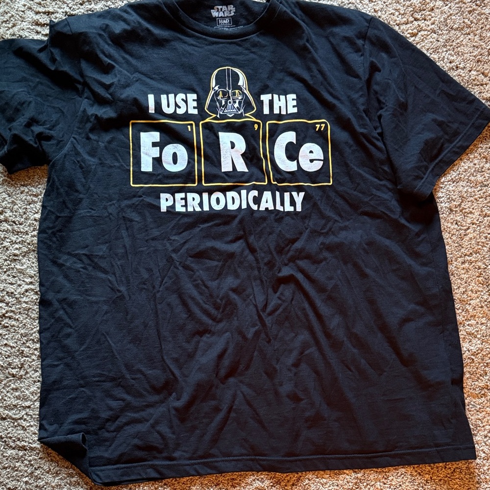 Star Wars 3XLT Big and Tall Darth Vader “I use the force periodically’ Tee